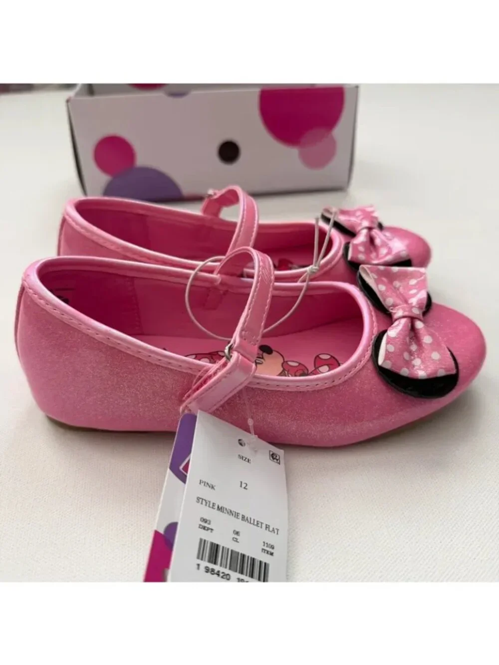 Minnie Toddler Girl Pink Flats Size 12